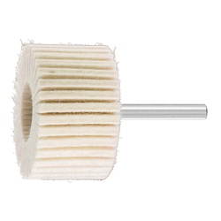 PFERD 48547 Shaft Mounted Flap Wheel, 2 in Dia Wheel, 1 in W Face, 1/4 in Dia Shank, Felt Abrasive