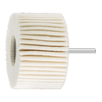 PFERD 48552 Shaft Mounted Flap Wheel, 3 in Dia Wheel, 2 in W Face, 1/4 in Dia Shank, Felt Abrasive
