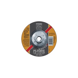 PFERD 60015 PSF Type 27 Grinding Wheel, 5 in Dia x 1/4 in THK, A24R Grit, Aluminum Oxide Abrasive