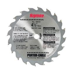 Porter-Cable Riptide 12870 General Purpose Circular Saw Blade, 4-1/2 in Dia, 3/8 in Arbor, Alloy Steel Blade, 20 Teeth