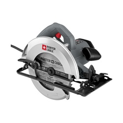 Porter-Cable PC15TCS Tradesman's Heavy Duty Electric Circular Saw, 7-1/4 in Dia Blade, 5/8 in Arbor/Shank, 1-13/16 in at 45 deg, 2-3/8 in at 90 deg Cutting, Right Blade Side