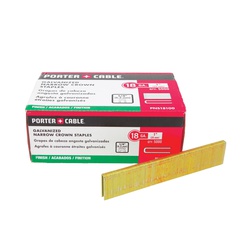 Porter-Cable PNS18100 Narrow Crown Staples, 1 in L Leg, Chisel Point, Grade 2 Steel, 1/4 in W Crown