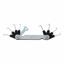 Proto J000K Spark Plug Gap Gauge Set, 8 Pieces, 0.02 to 0.04 in THK, Steel Holder
