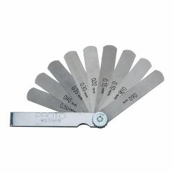 Proto J00MM9 Short Blade Feeler Gauge Set, 9 Pieces, 1/2 x 3 in Blade, Steel Holder