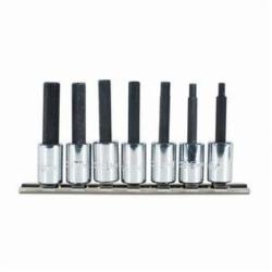 Proto J4990-SM Extra Long Socket Bit Set, 5 to 10 mm Hex, 3/8 in Drive, 6 Pieces, Polished Chrome, ASME Specified
