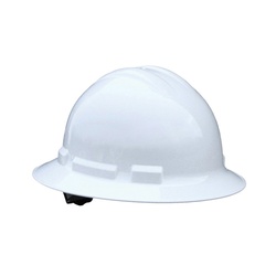 Radians Quartz QHR6-WHITE Full Brim Hard Hat, HDPE, 6-Point Suspension, ANSI Electrical Class Rating: Class E and G, ANSI Impact Rating: Type I, Ratchet Adjustment