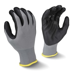 Radians RWG13CL General Purpose Gloves, Dipped Palm, Seamless Style, L, Foam Nitrile Palm, Polyester, Black/Gray, Elastic/Slip-On Cuff, Foam Nitrile Coating, Resists: Abrasion, Cut, Tear and Puncture