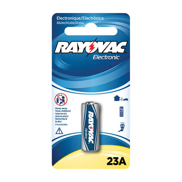 Rayovac KE23A-1ZM Electronic Keyless Entry Battery, Alkaline, 12 VDC, 40 mAh, A23