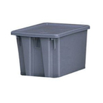 Rubbermaid FG172100GRAY Palletote Stack and Nest Box, 19-1/2 in L x 15-1/2 in W x 10 in H, 1.3 cu-ft, Gray