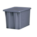 Rubbermaid FG172200GRAY Palletote Stack and Nest Box, 19-1/2 in L x 15-1/2 in W x 13 in H, 1.6 cu-ft, Gray