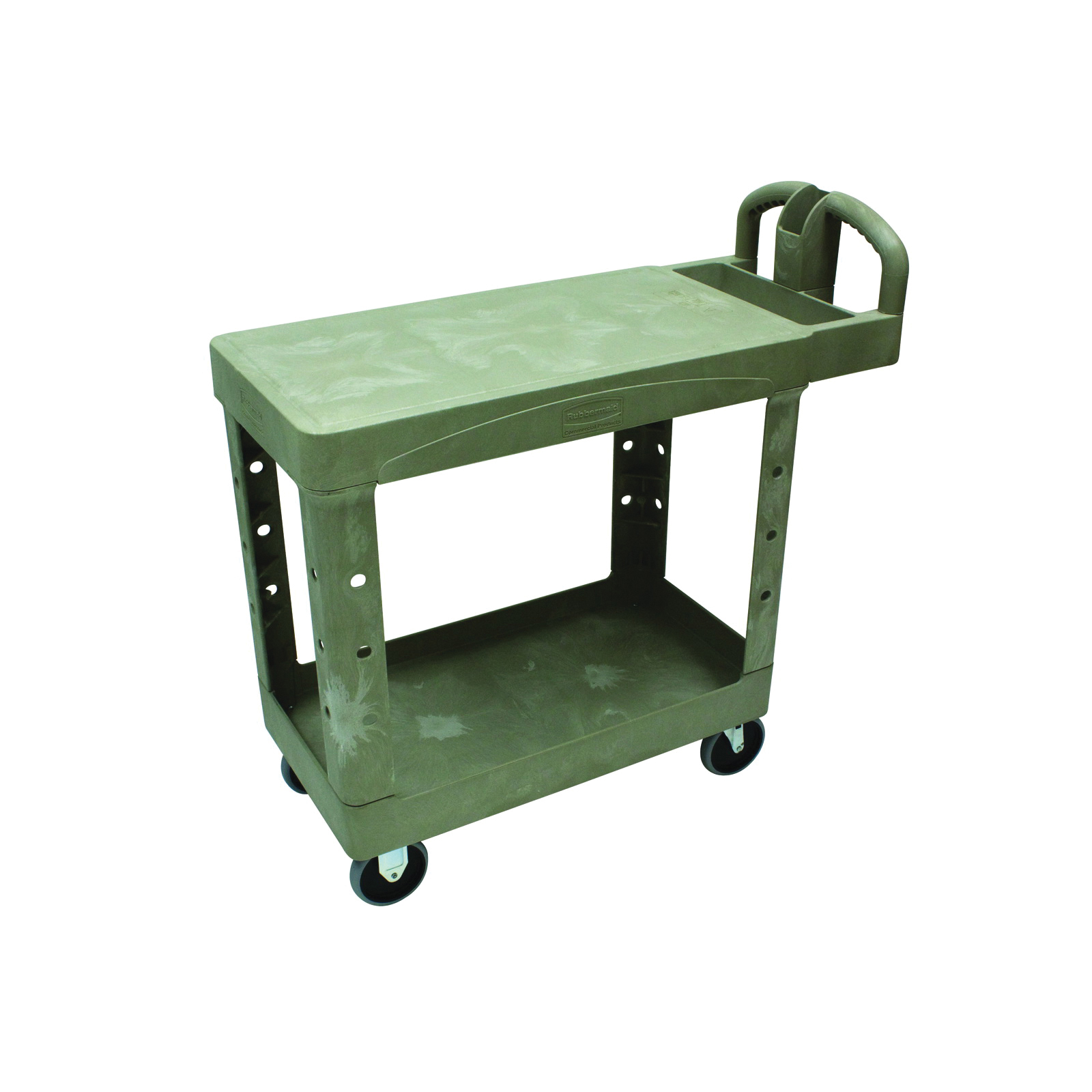 Rubbermaid FG450500BEIG 4505-00 Heavy Duty Utility Cart With Small Flat Shelf, 38-1/2 in L x 17.2 in W x 38.1 in H, 500 lb Load, Beige