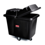 Rubbermaid FG461600BLA Standard Duty Cube Truck, 16 cu-ft Volume, 500 lb Load, Black, HDPE, 43.8 in OAL