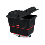 Rubbermaid FG470800BLA Heavy Duty Utility Cube Truck With 4 in Dia Caster, 8 cu-ft Volume, 700 lb Load, Black, HDPE, 38.4 in OAL