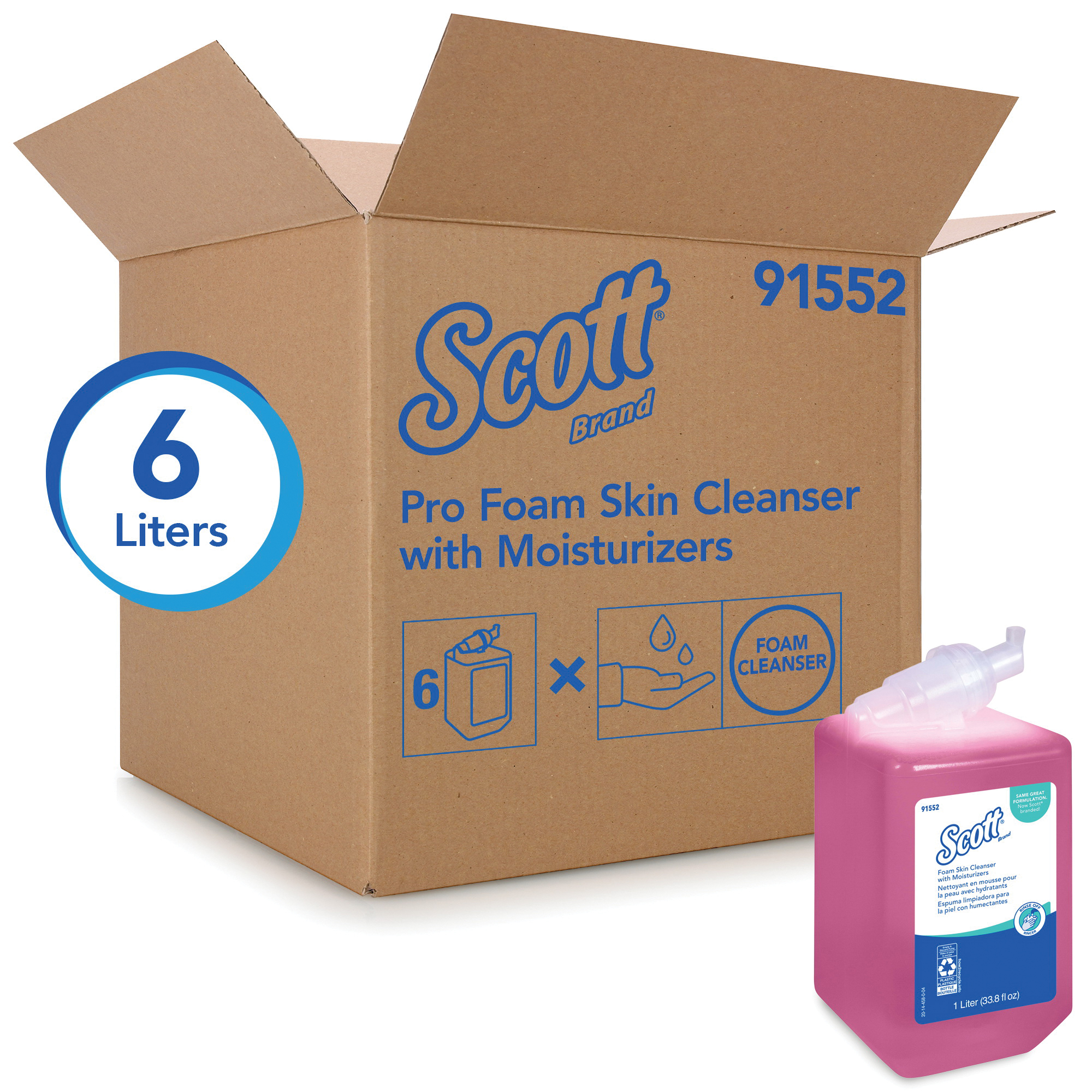 Scott 91552 General Purpose Foam Skin Cleanser With Moisturizers, 1 L, Bottle, Liquid, Floral, Pink