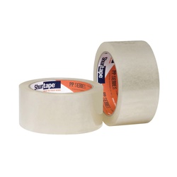 Shurtape 206362 PP 815 Heavy Duty Grade Packaging Tape, 50 m L x 48 mm W, 2.6 mil THK, Solvent Based Acrylic Adhesive, Biaxially Oriented Polypropylene Cast Film Backing, Clear