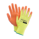 Sperian by Honeywell PF541HVZ-L Tuff-Glo PF541HVZ General Purpose Gloves, Coated, Gunn Cut/Straight Thumb Style, L, Polyurethane Palm, 13 ga HPPE Fiber, Hi-Viz Yellow/Orange, Knit Wrist Cuff, Polyurethane Coating, HPPE Lining