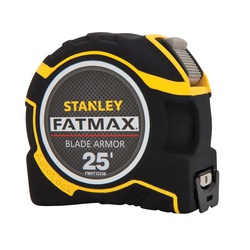 Stanley FatMax FMHT33338L Measure Tape, 25 ft L x 1-1/4 in W Blade, BladeArmor Metal Blade, 1/16 in Graduation