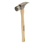 Stiletto TI14MS Nailing Framing Hammer, 18 in OAL, Milled Surface, 14 oz Titanium Head, Straight Claw, Hickory Wood Handle
