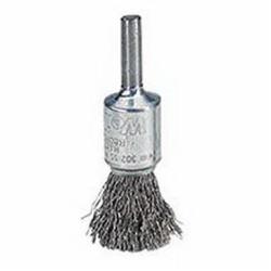 Weiler 10002 End Brush, 1/2 in Dia Brush, Crimped, 0.014 in Dia Filament/Wire, Steel Fill, 7/8 in L Trim