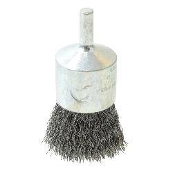 Weiler 10010V Vending Ready End Brush, 1 in Dia Brush, Crimped, 0.0101 in Dia Filament/Wire, Steel Fill, 1 in L Trim