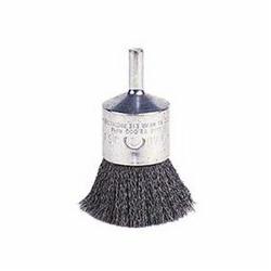 Weiler 10011 Stem Mount End Brush, 1 in Dia Brush, Crimped, 0.014 in Dia Filament/Wire, Steel Fill, 1 in L Trim