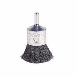 Weiler 10012 End Brush, 1 in Dia Brush, Crimped, 0.02 in Dia Filament/Wire, Steel Fill, 1-1/8 in L Trim