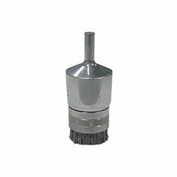 Nylox 11160 Stem Mount End Brush, 1/2 in Dia Brush, Crimped, 0.022 in Dia Filament/Wire, Silicon Carbide Fill, 3/8 in L Trim