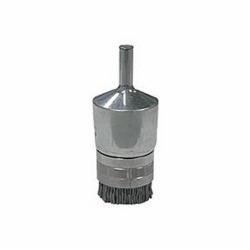 Nylox 11166 Stem Mount End Brush, 3/4 in Dia Brush, Crimped, 0.04 in Dia Filament/Wire, Silicon Carbide Fill, 3/8 in L Trim