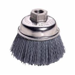Nylox 14576 Cup Brush, 5 in Dia Brush, 5/8-11 UNC Arbor Hole, 0.04 in Dia Filament/Wire, Crimped, Silicon Carbide Fill
