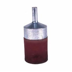Polyflex 35340 Stem Mount Encapsulated End Brush, 1/2 in Dia Brush, Crimped, 0.0104 in Dia Filament/Wire, Steel Fill, 7/8 in L Trim