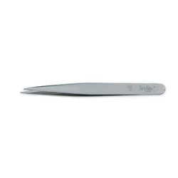 Xcelite XHT434N Tweezer, Straight/Smooth Sharp Round Point Tip, 4-3/4 in L, Stainless Steel
